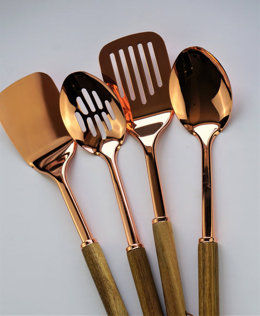 Rose Gold Utensil Set- 4 Piece